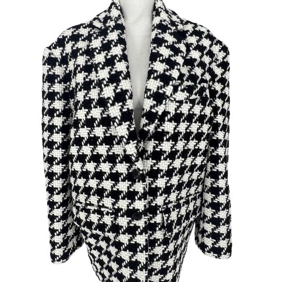 Anine Bing Quinn Blazer in Black & White Houndstooth - Picture 7 of 11